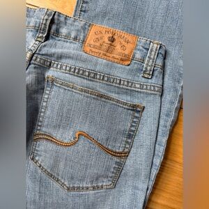 U.S. Polo Assn. Women’s 28” Light Blue bootcut Jeans with Contrast Stitching